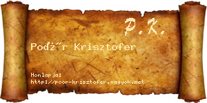 Poór Krisztofer névjegykártya