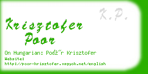 krisztofer poor business card